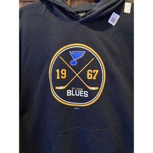 NHL NEW BLUES Hockey Hoodie Mens Sz Medium  Black (see NHL Official Sticker) NWT